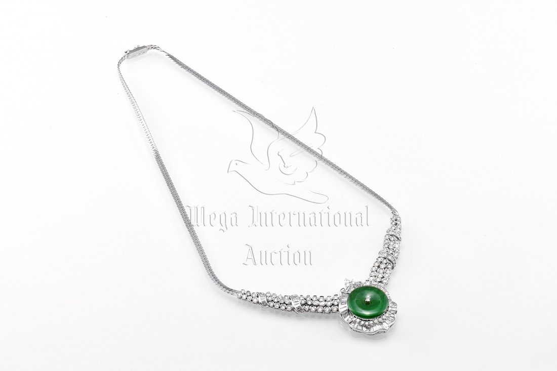 JADEITE "ANCIENT COIN" AND DIAMOND NECKLACE WITH GIA (1 of 5)