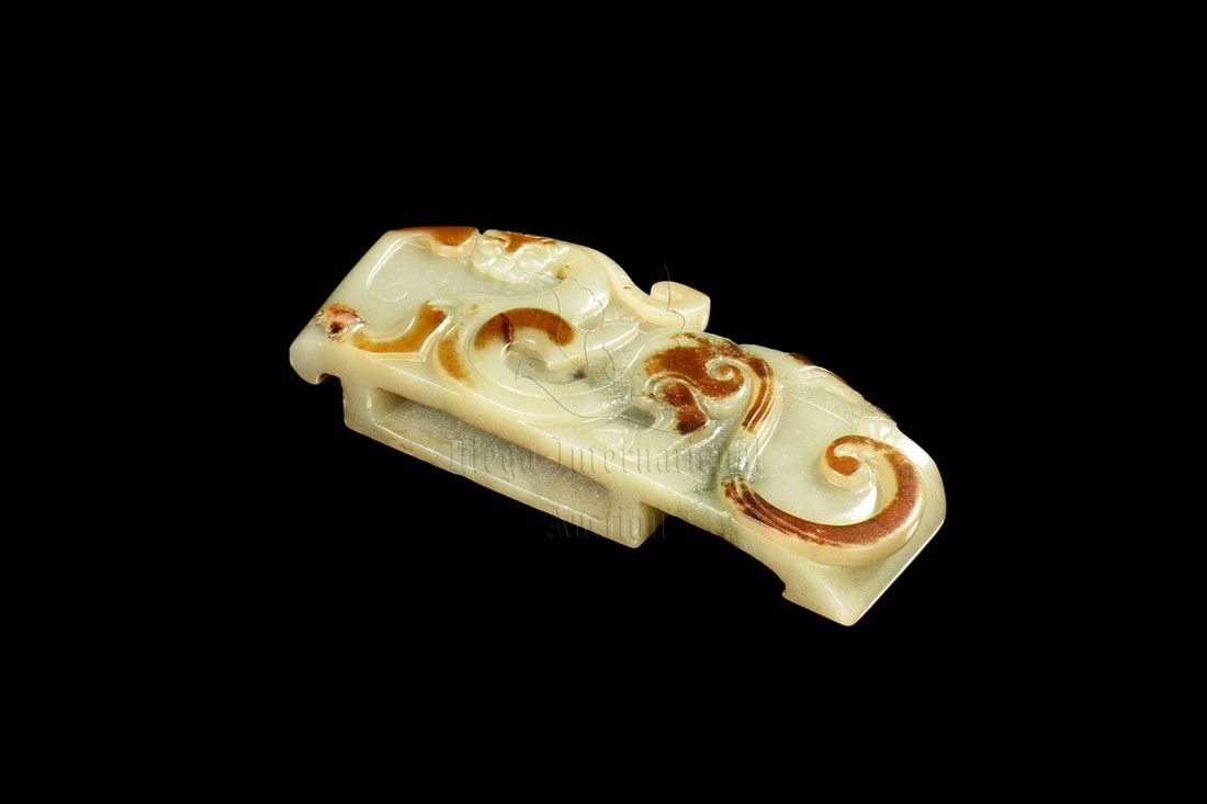 JADE CARVED 'CHILONG' SWORD GUARD (1 of 7)