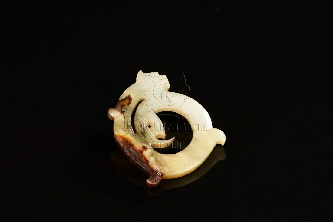 JADE CARVED 'CHILONG' ORNAMENT (1 of 7)
