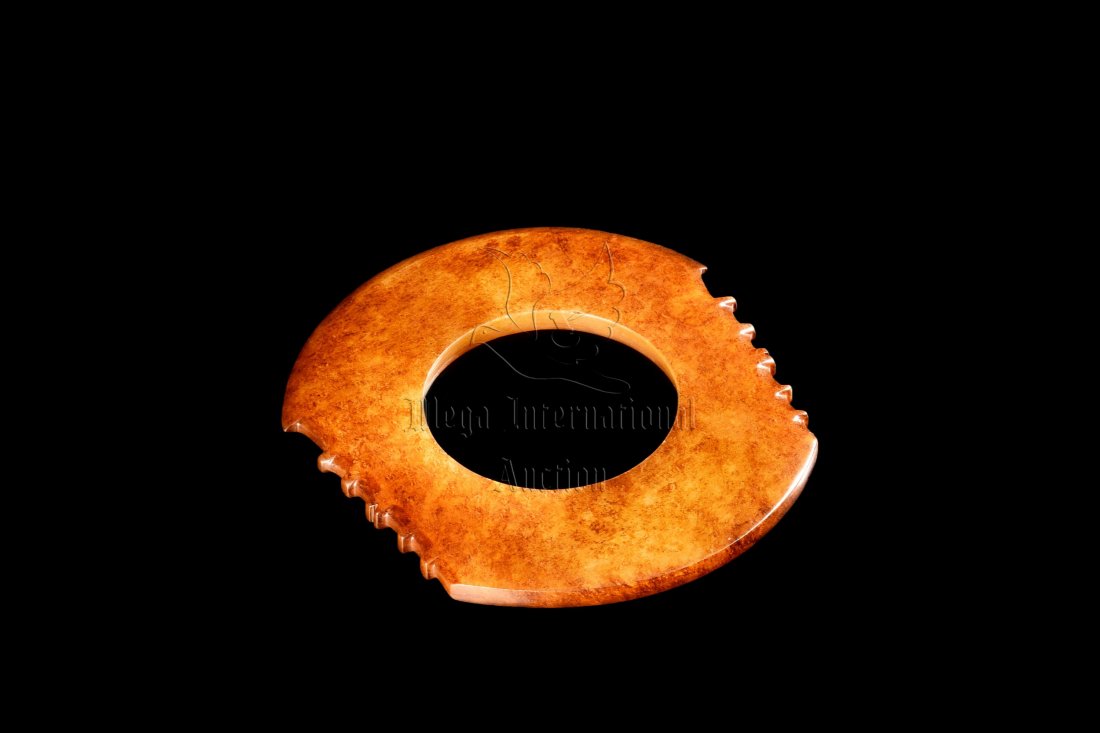 JADE CARVED RITUAL ORNAMENT, YUE (1 of 8)