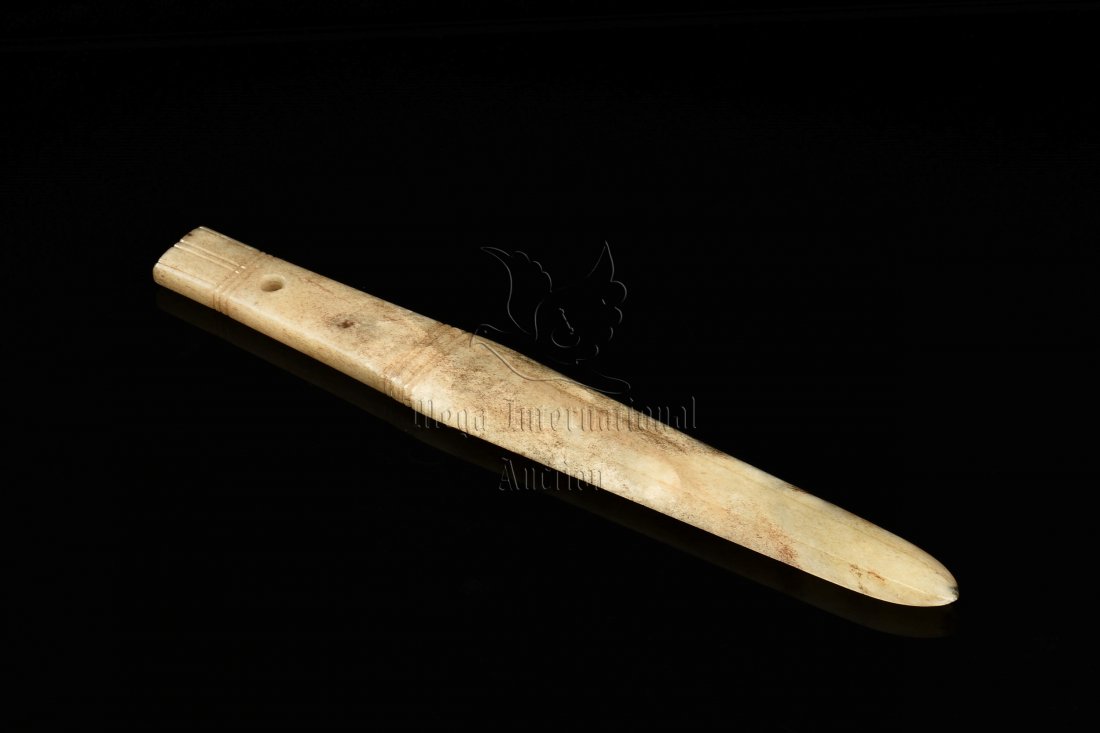 LONGSHAN CULTURE JADE CARVED SWORD ORNAMENT (1 of 8)