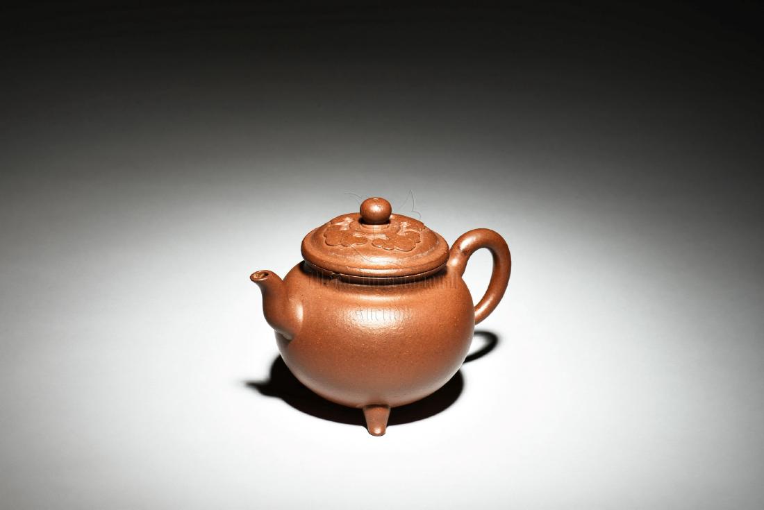 YIXING ZISHA TRIPOD TEAPOT (1 of 6)