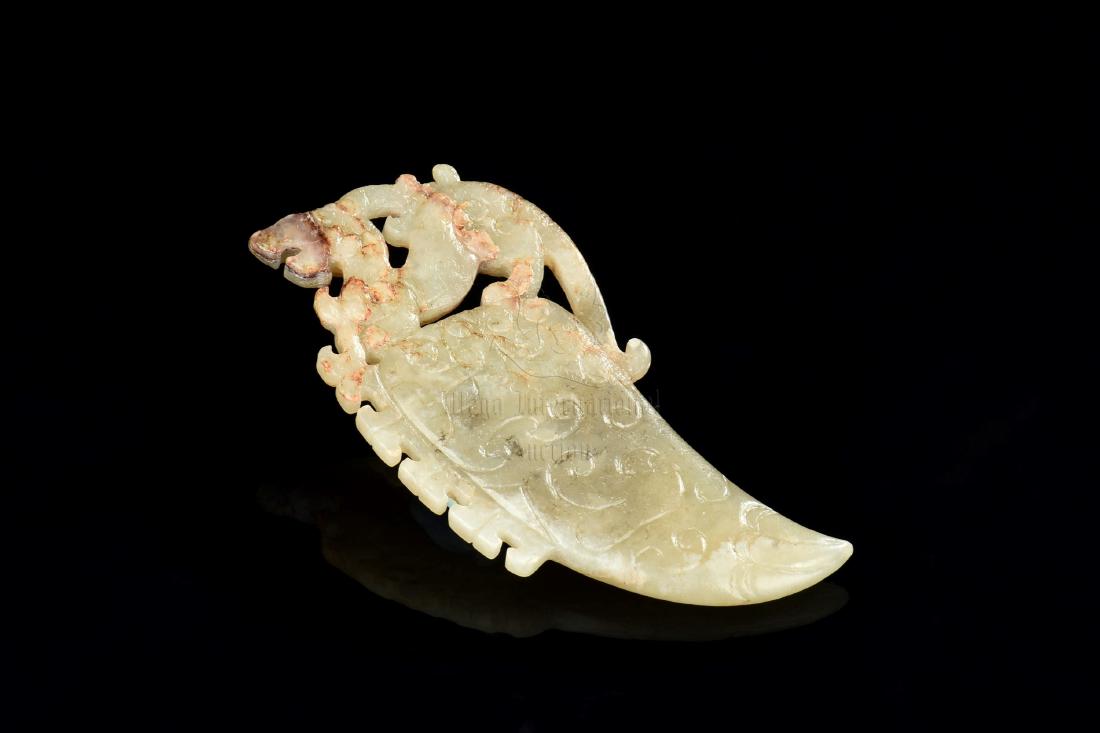 ARCHAIC JADE CARVED 'MYTHICAL BEAST' PENDANT (1 of 8)