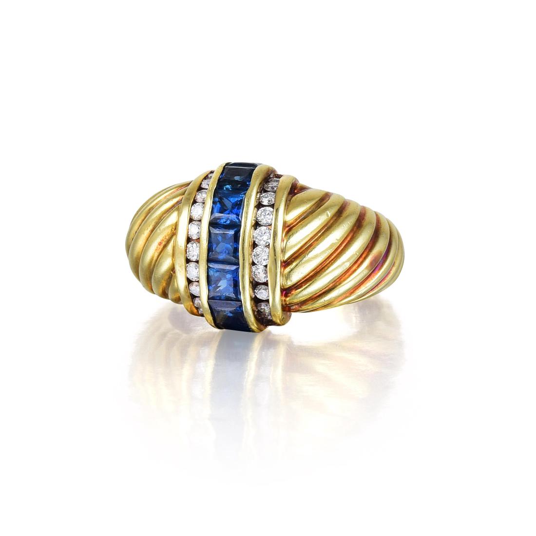 David Yurman Diamond and Sapphire Ring (1 of 3)