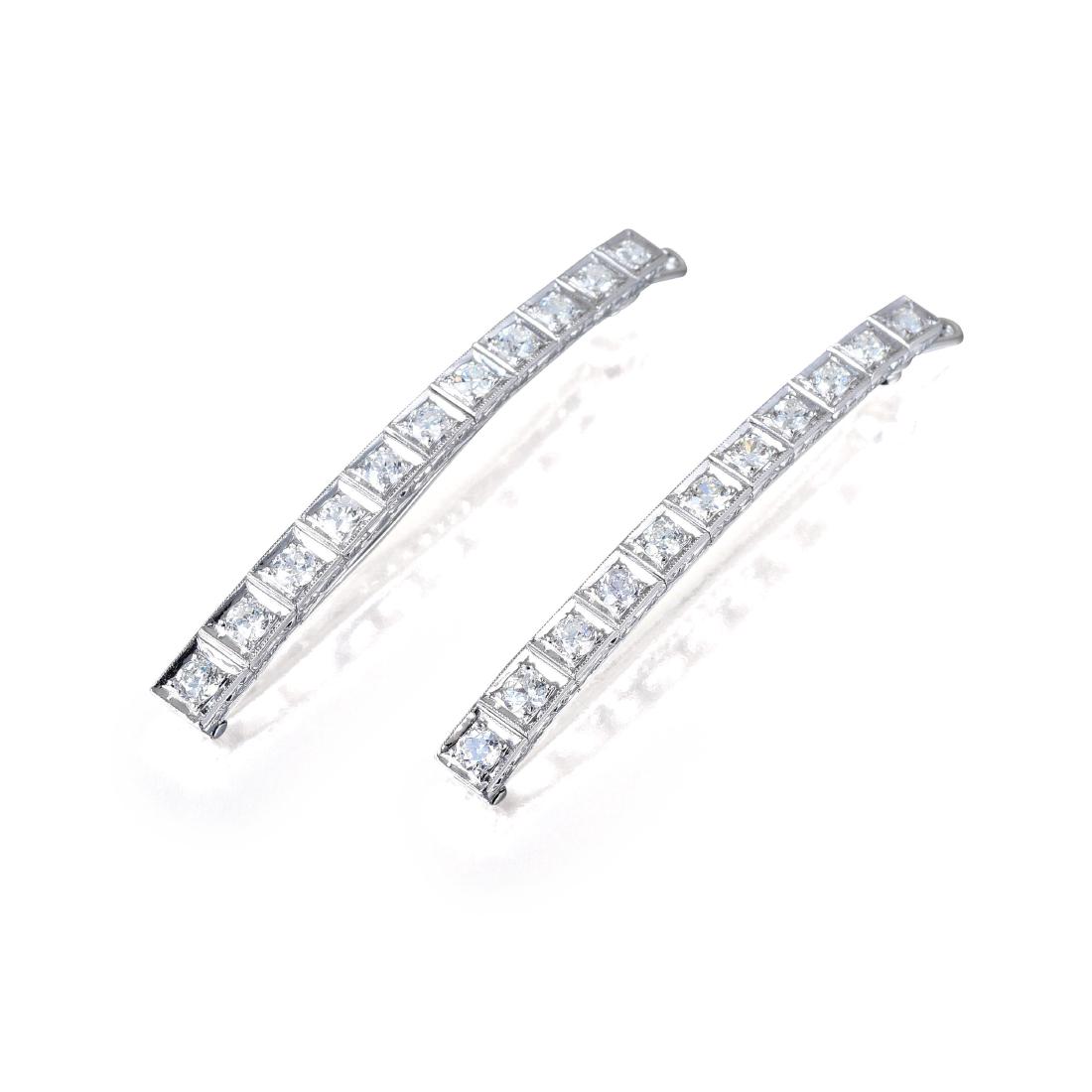 A Pair of Art Deco Diamond Hair Clips (1 of 2)