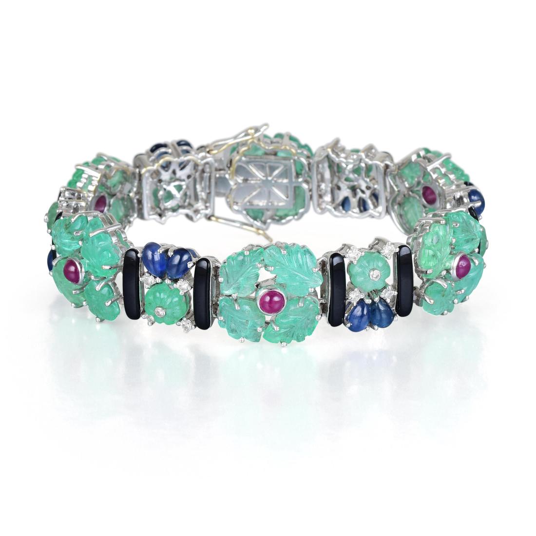 A Tutti-Frutti Multi-Gem and Diamond Bracelet (1 of 3)