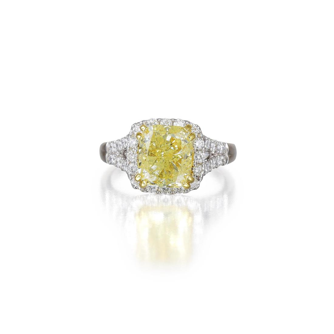 A 3.80-Carat Yellow Diamond Ring (1 of 3)
