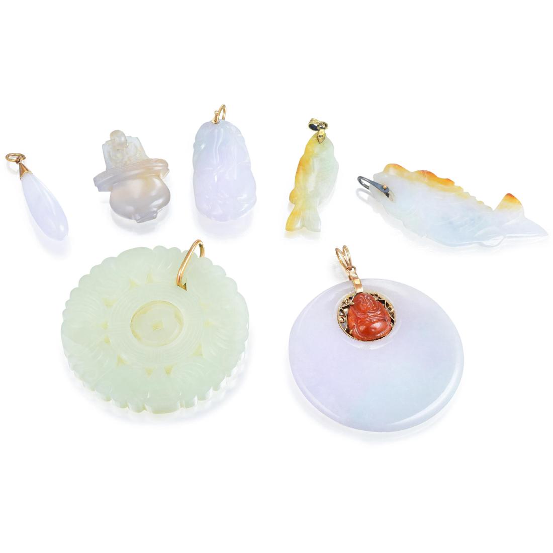A Lot of Seven Jade Pendants (1 of 2)