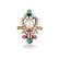 An Antique Natural Pearl Diamond Ruby and Emerald Ring