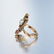 An Antique Natural Pearl Diamond Ruby and Emerald Ring - 3