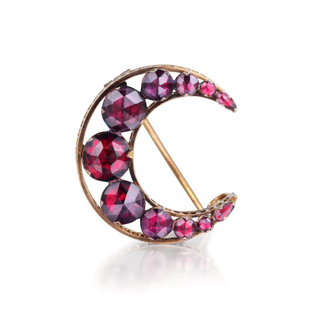 An Antique Garnet Crescent Pin (1 of 2)
