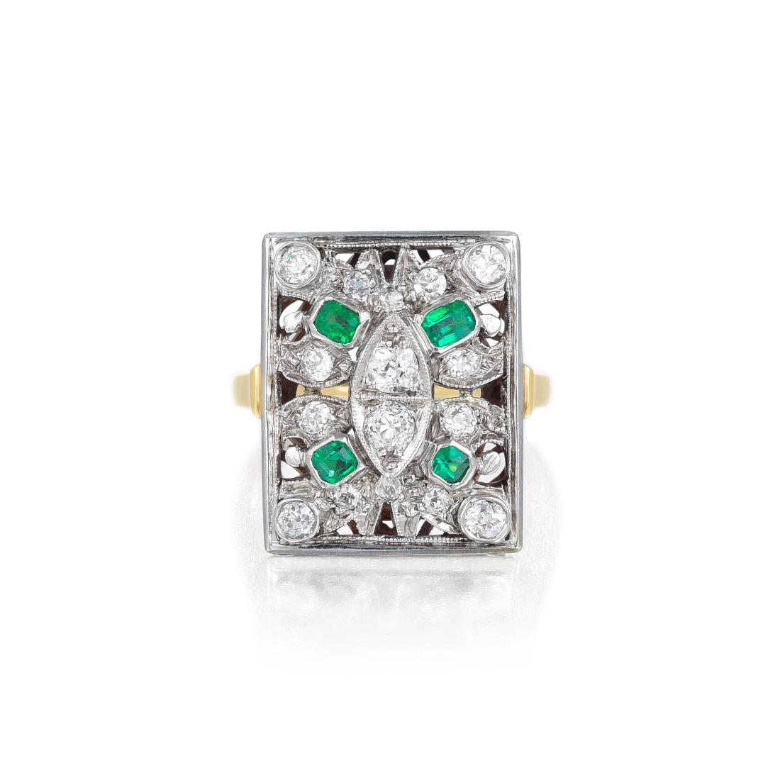An Antique Diamond and Emerald Ring (1 of 2)