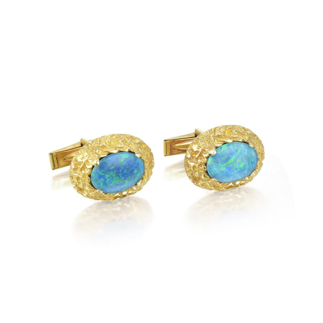 A Pair of Black Opal Cufflinks (1 of 2)