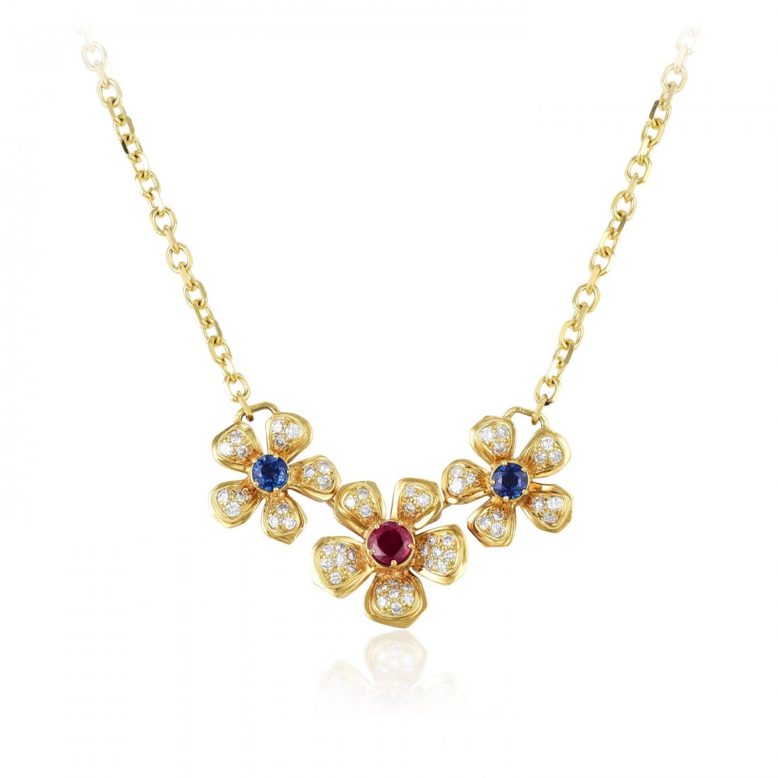 Harry Winston Sapphire Ruby Diamond Pendant Necklace (1 of 4)