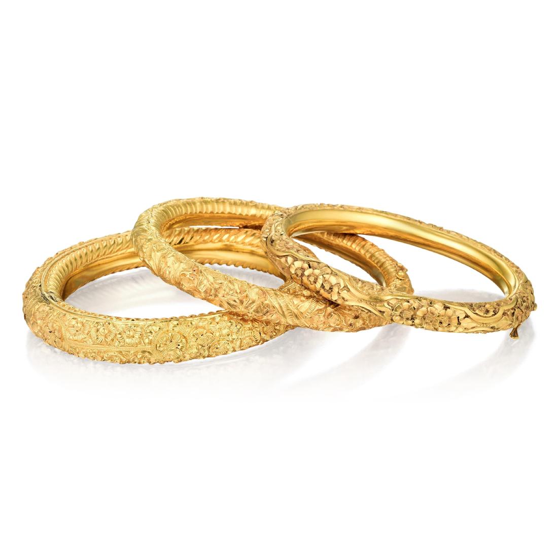A Lot of Three High Karat Gold Bangles (1 of 2)