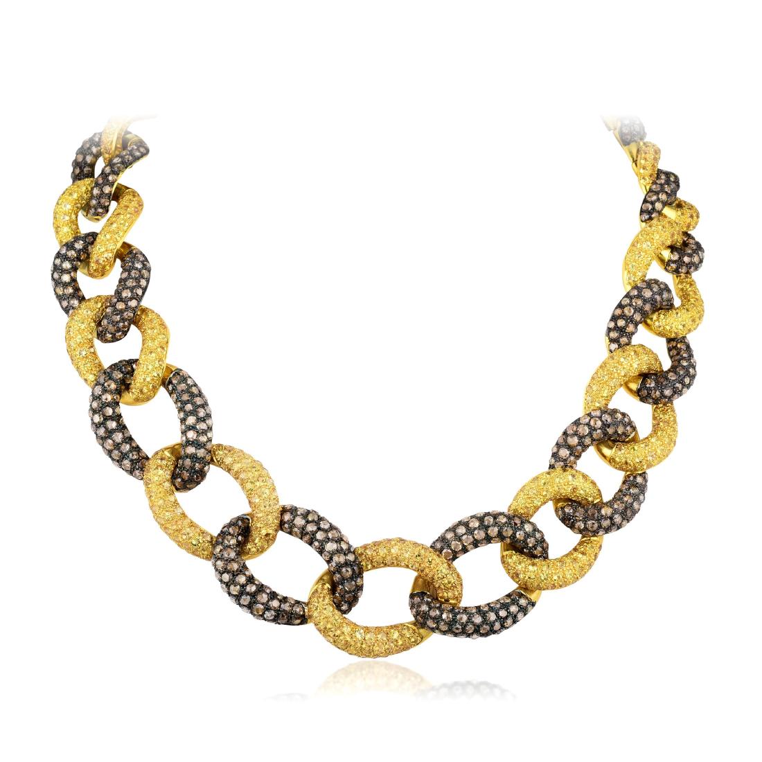 Vagelis Diamond and Sapphire Chain Link Necklace (1 of 3)