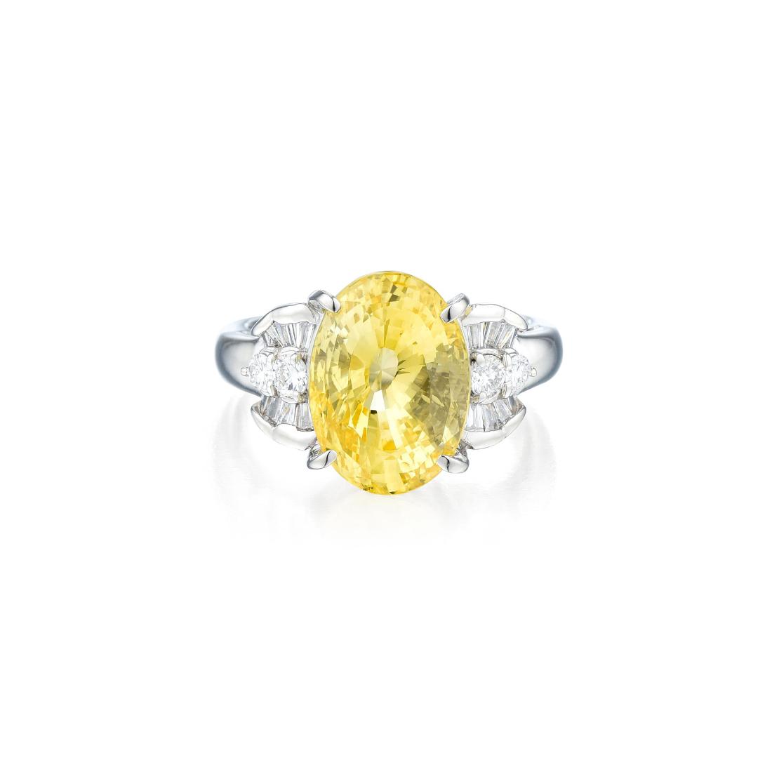 A Yellow Sapphire and Diamond Ring (1 of 2)