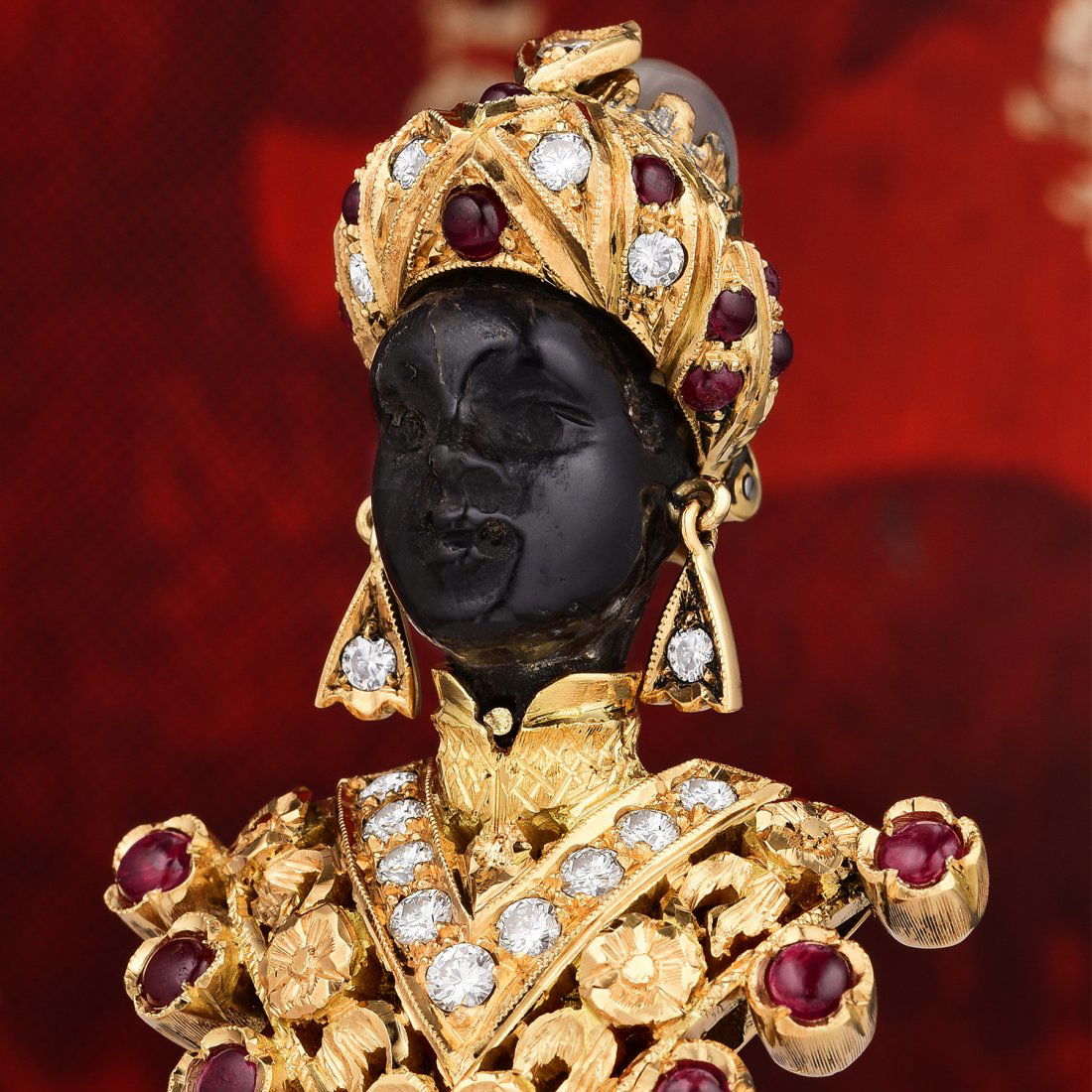 Nardi 'Blackamoor' Ruby and Diamond Brooch