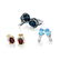 A Group of 14K and 10K Gold Gemstone Earrings With Blue