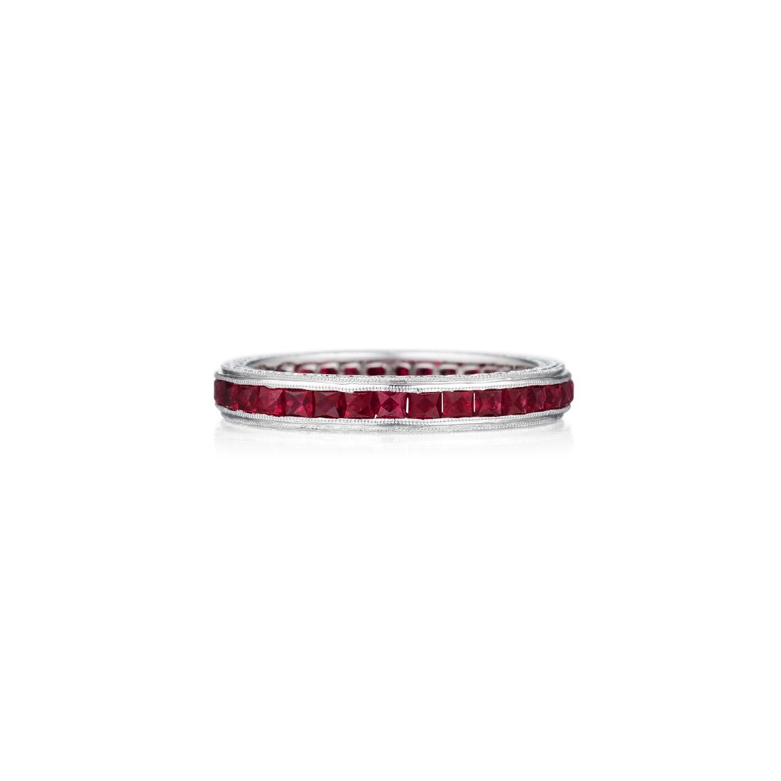An 18K White Gold Ruby Band (1 of 2)