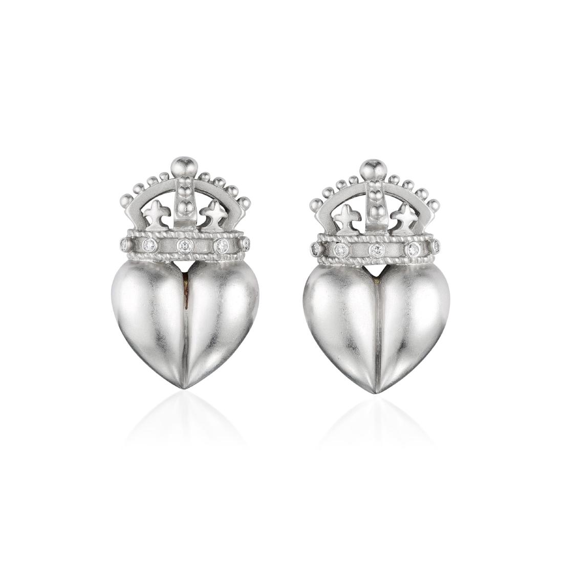 Kieselstein Cord Diamond Platinum Earrings (1 of 3)