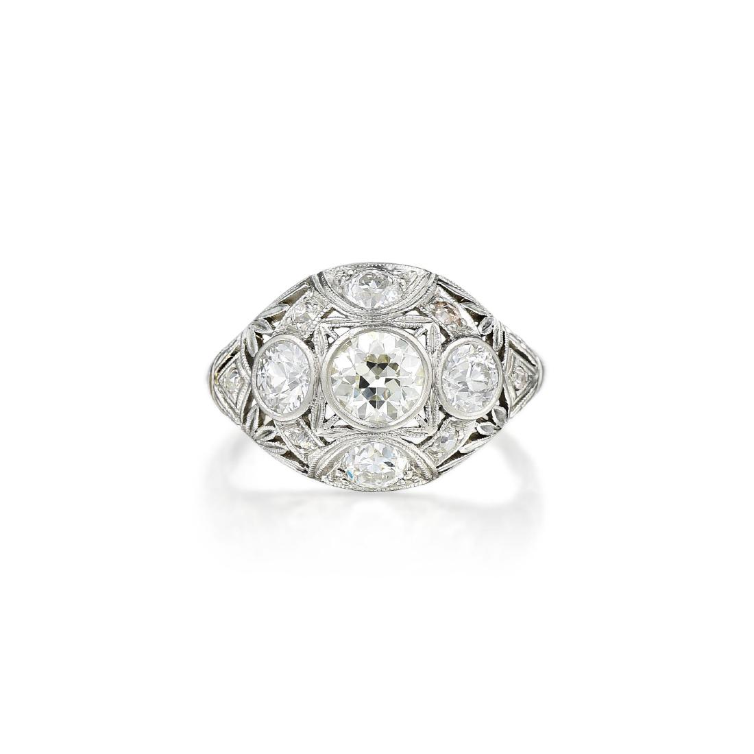 Art Deco Diamond Platinum Ring (1 of 3)