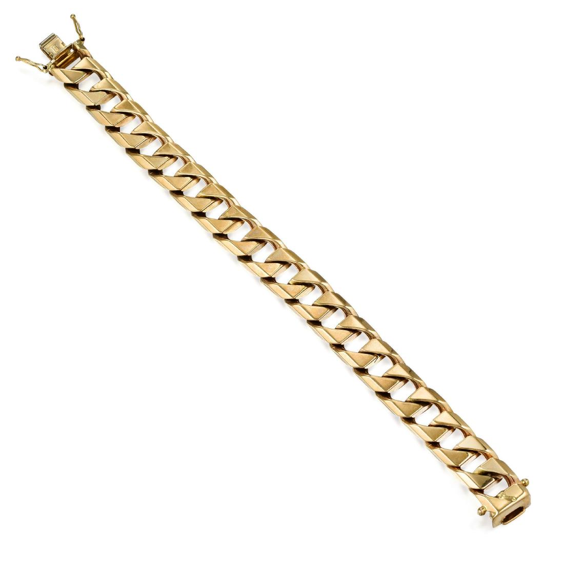 A Gold Curb Link Bracelet, Italian (1 of 2)