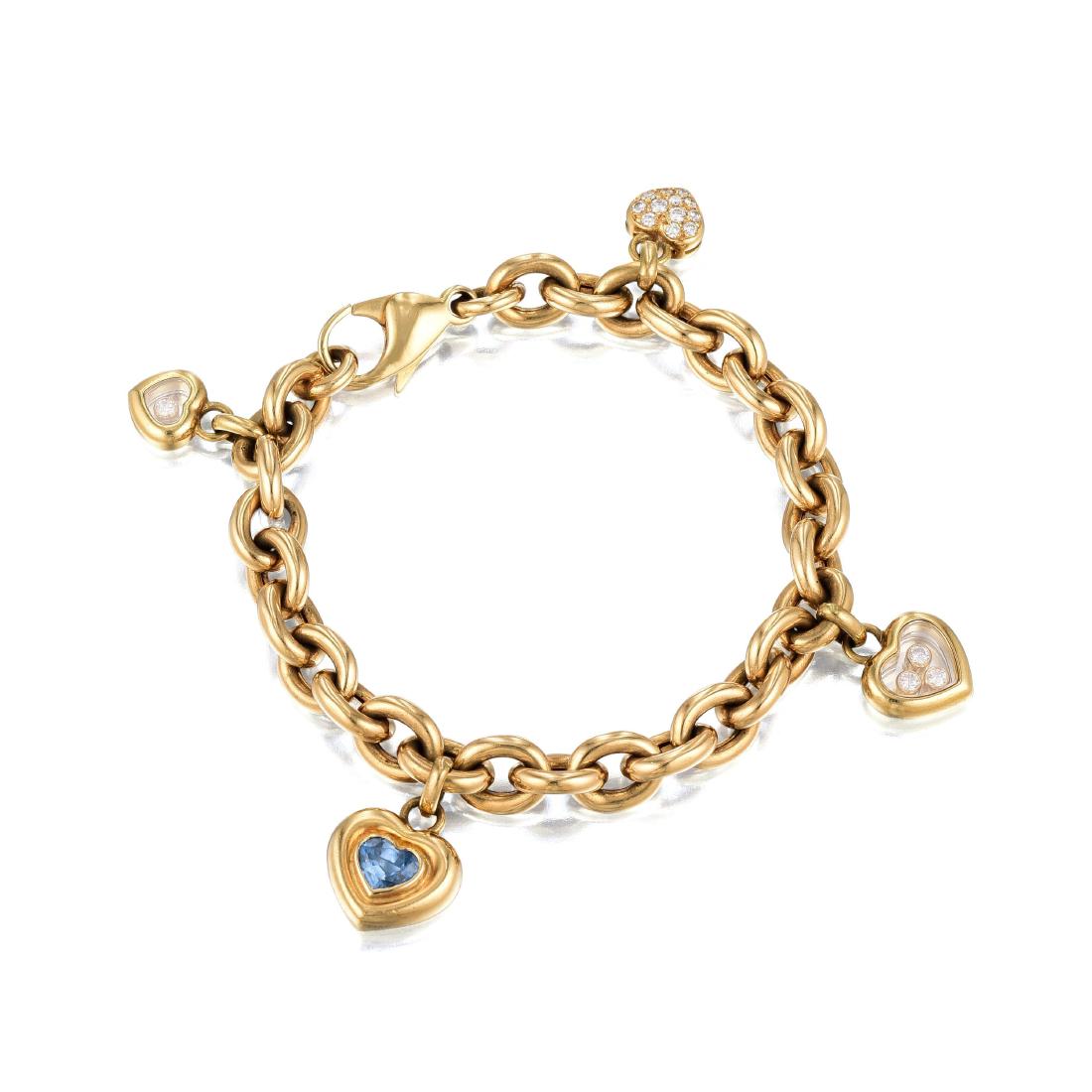 Chopard Bracelet with Gem-Set Heart Charms (1 of 3)