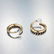 18K Gold White and Black Diamond Hoop Earrings - 2