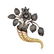 18K Gold Diamond Cornucopia Brooch