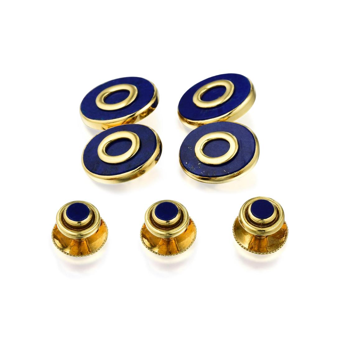 Asprey London Lapis Lazuli Cufflink and Stud Set (1 of 4)