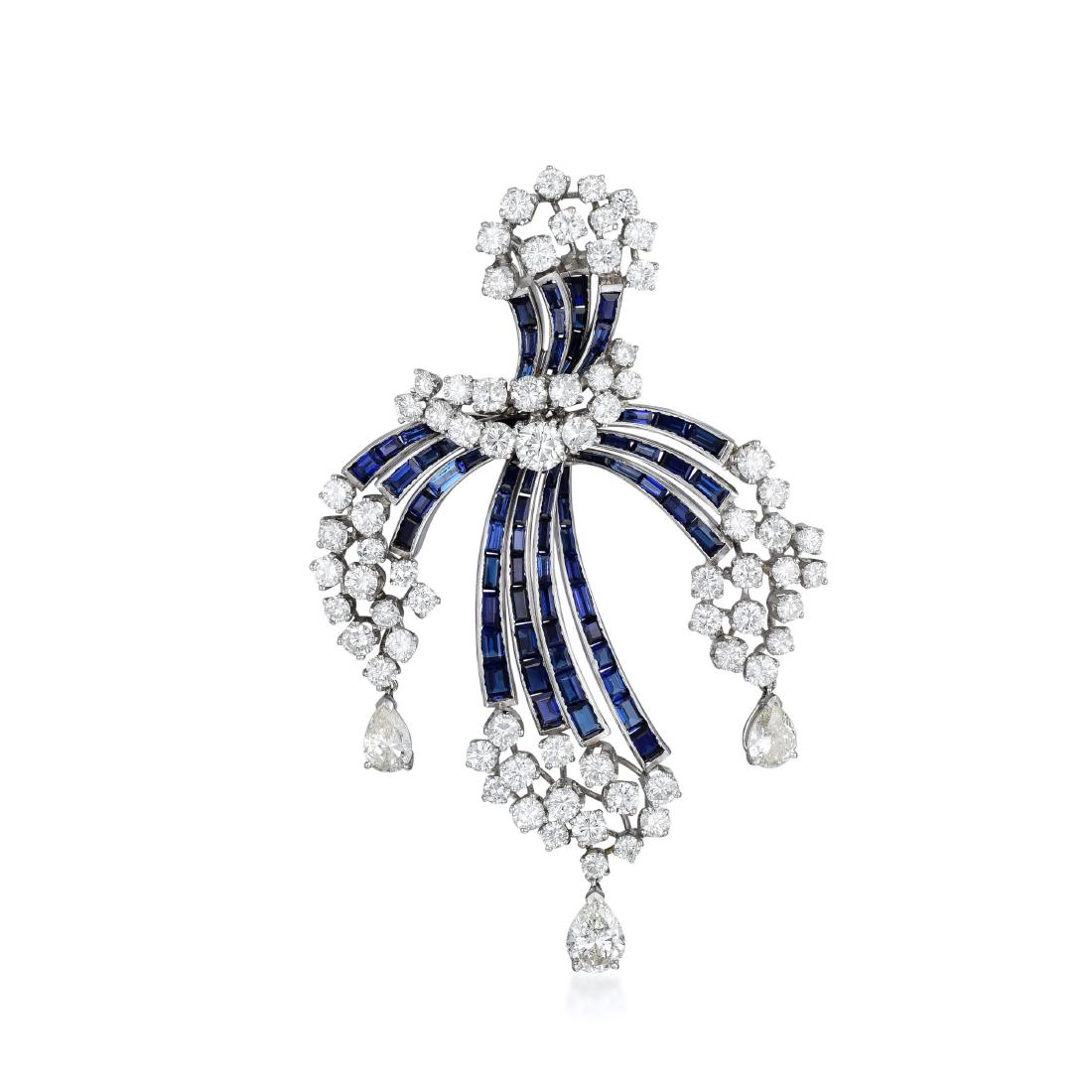 A Sapphire and Diamond Pendant/Brooch (1 of 2)