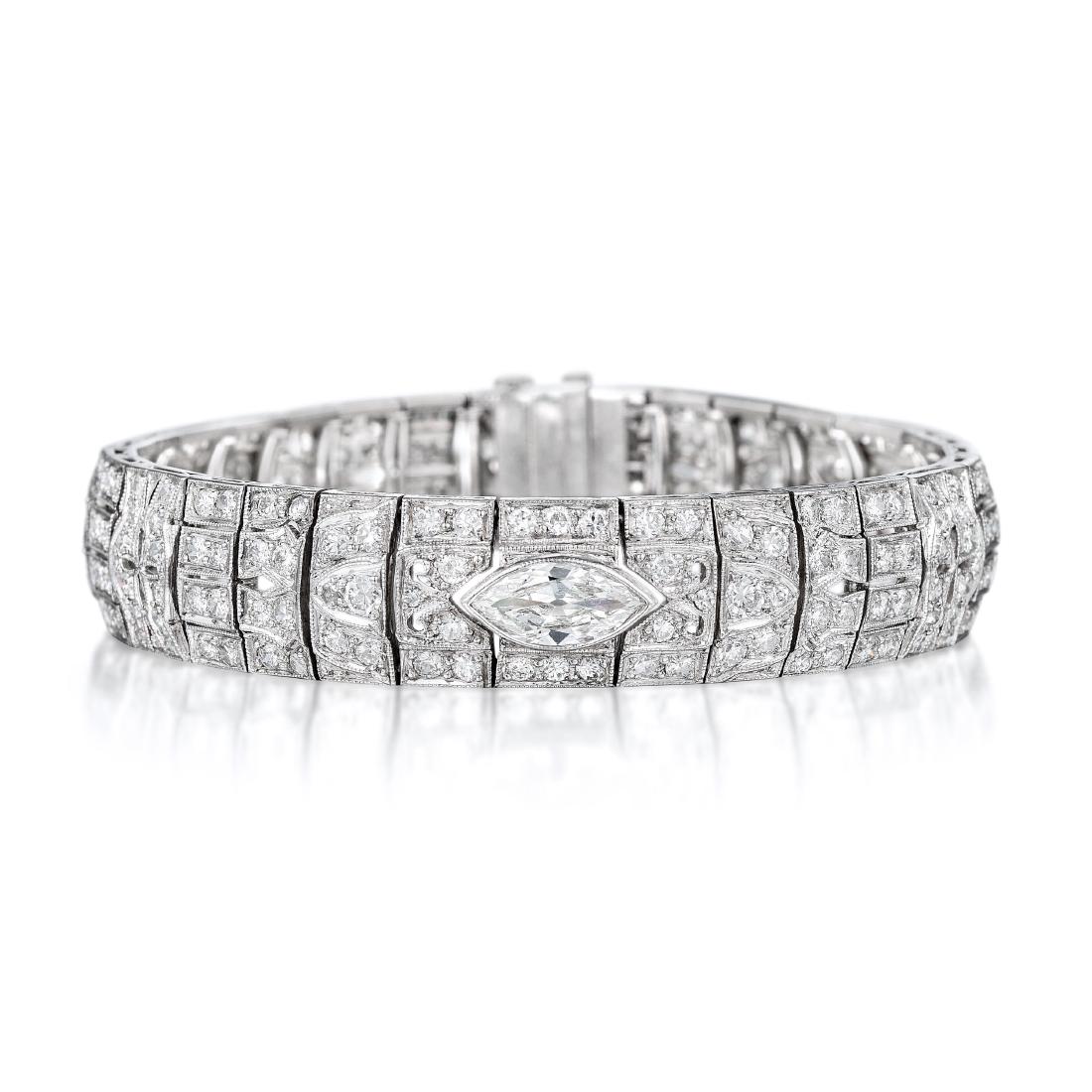 Art Deco Diamond Platinum Bracelet (1 of 2)