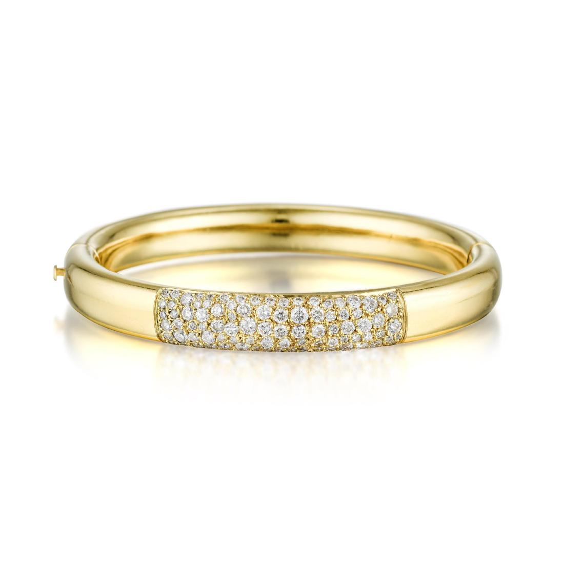 An 18K Gold Diamond Bangle (1 of 2)
