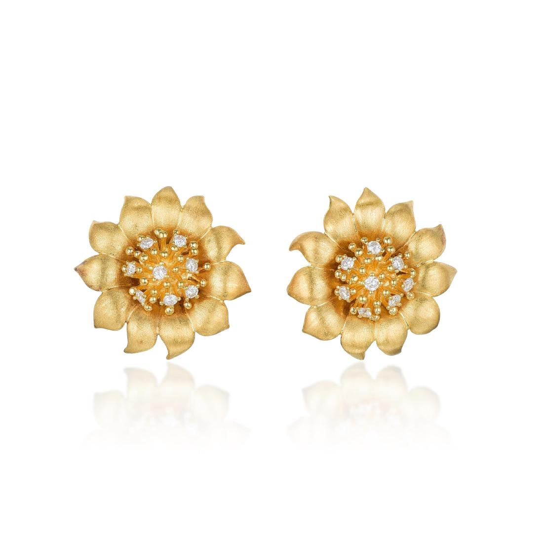 Craig Drake Flower Diamond Earclips (1 of 2)