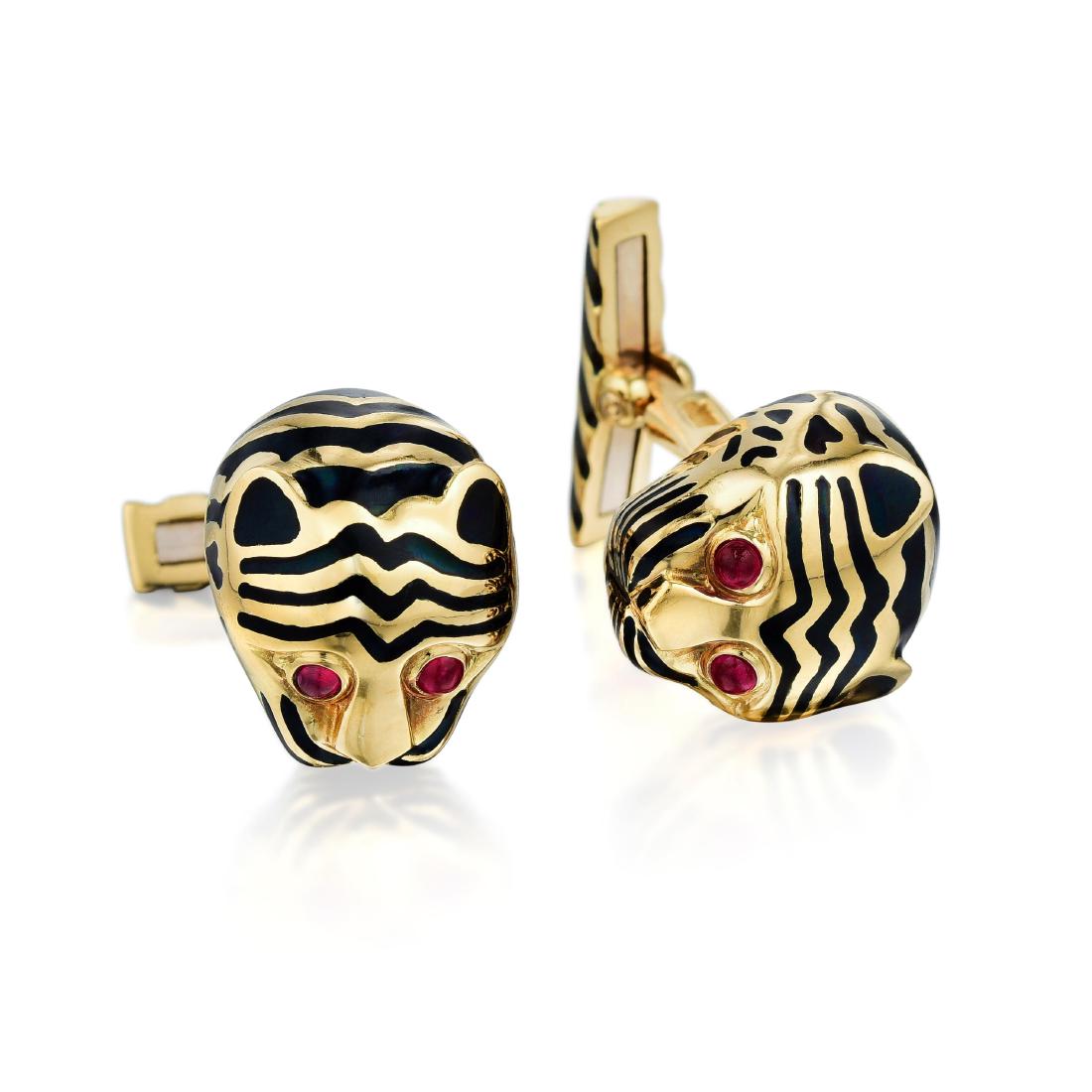 David Webb Tiger Cufflinks (1 of 3)
