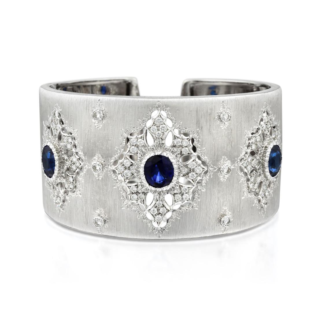 Mario Buccellati Sapphire and Diamond Cuff (1 of 3)