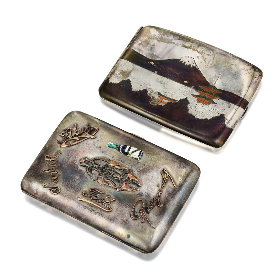 Antique Russian and Japanese Silver Cigarette Cases (1 of 2)