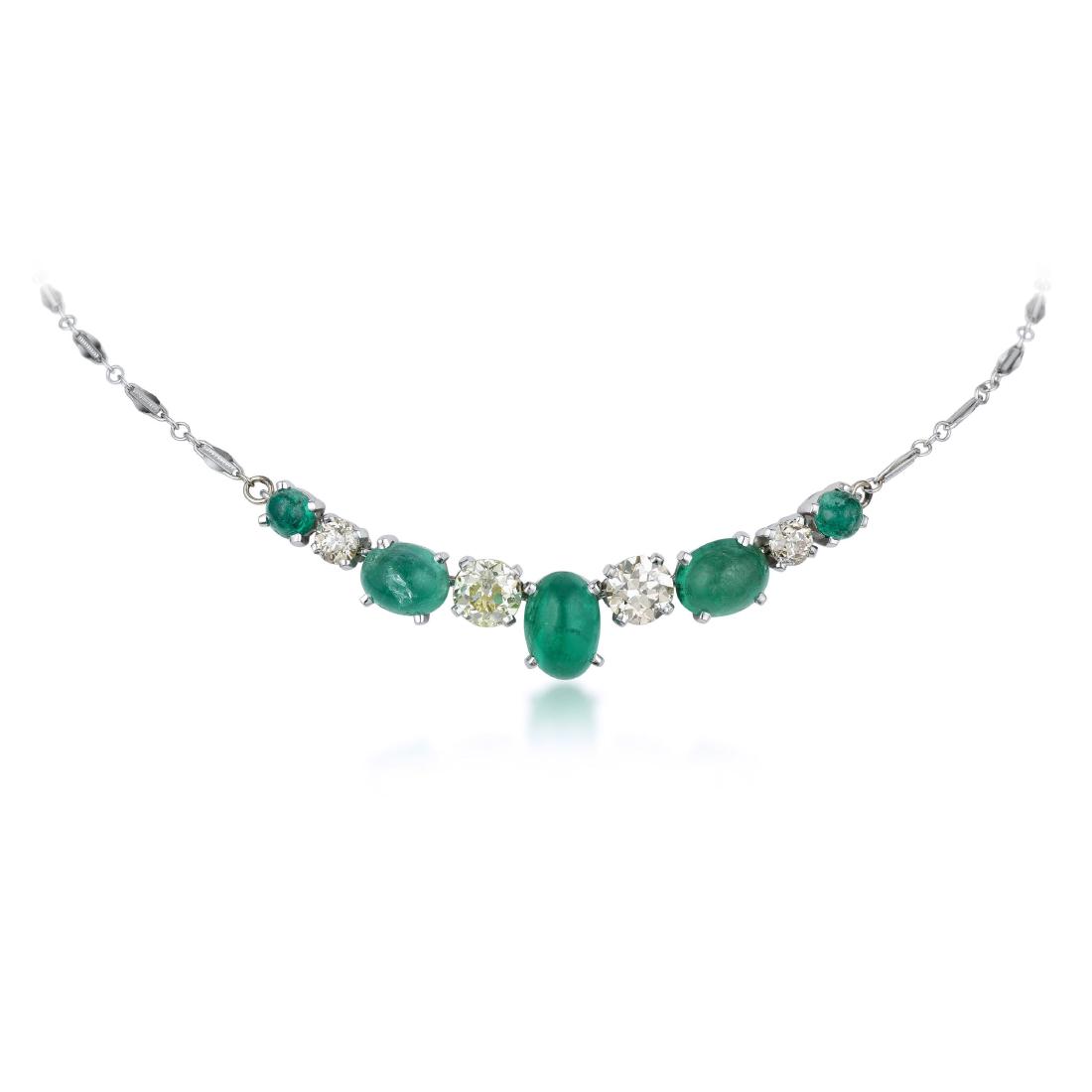 Antique Emerald and Diamond Necklace (1 of 4)