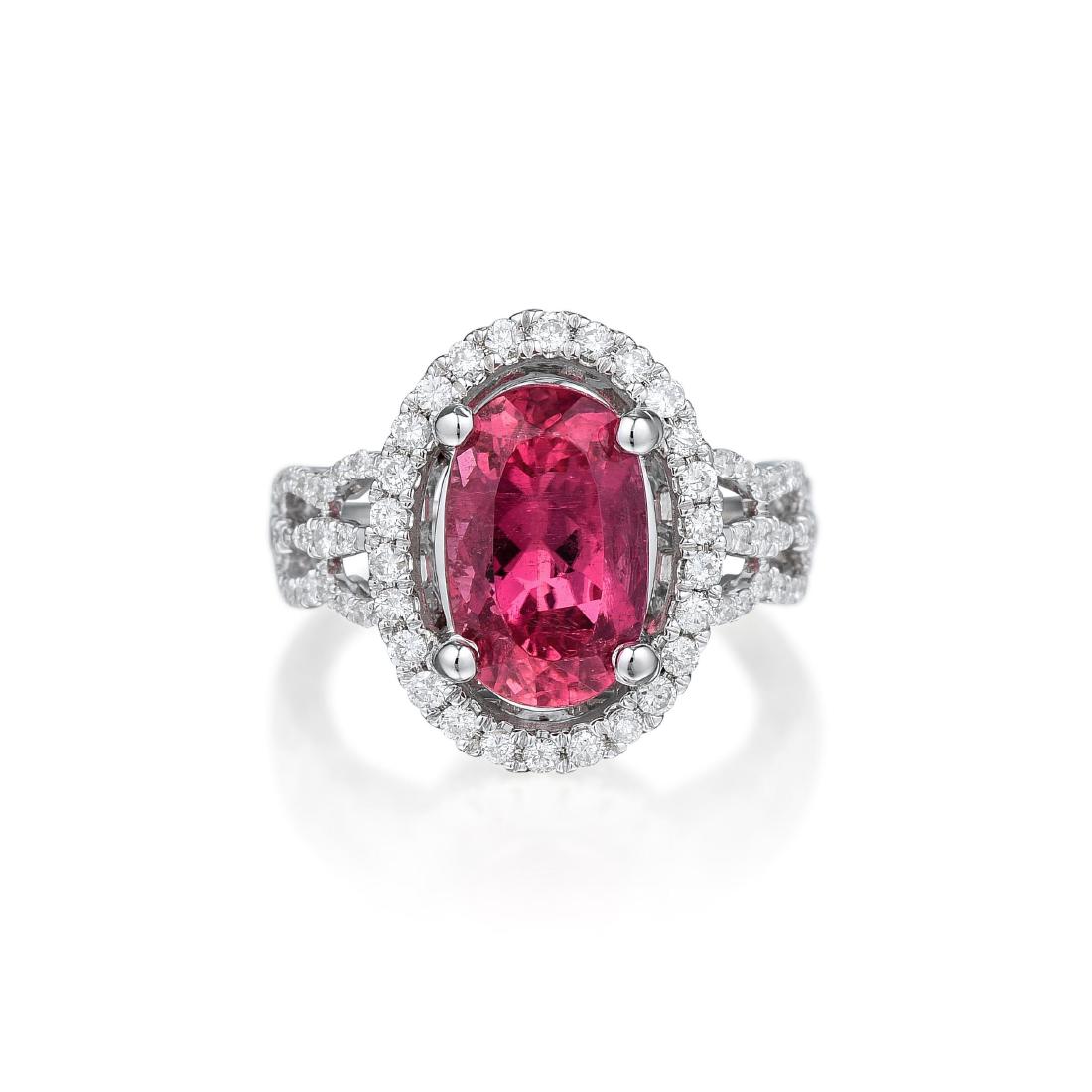 A Pink Tourmaline Diamond Ring (1 of 3)