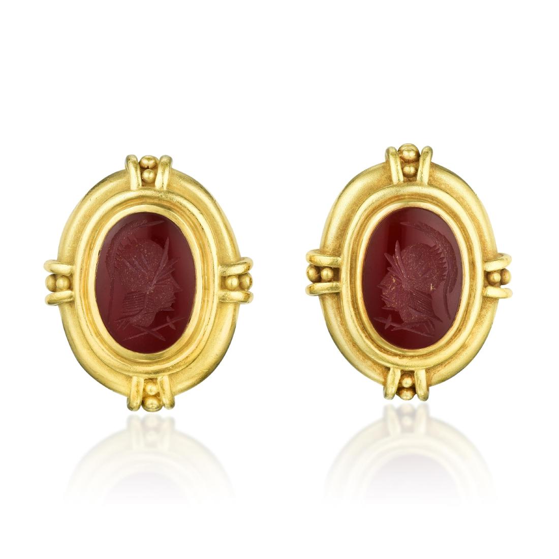 Vahe Naltchayan Agate Intaglio Earclips (1 of 3)