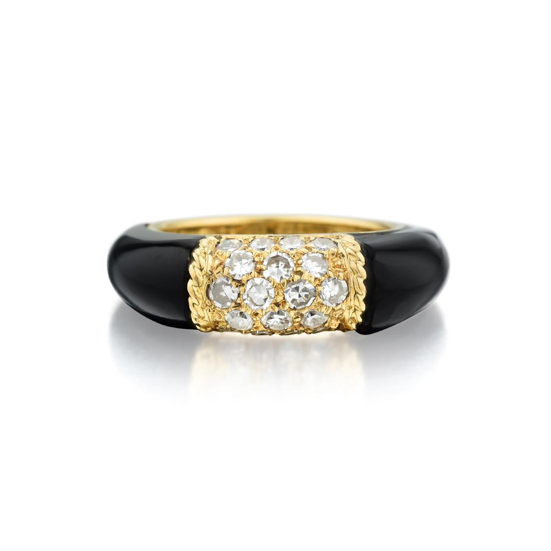 Van Cleef & Arpels Onyx and Diamond Philippine Ring (1 of 4)