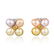 A Pair of Pink Cultured Pearl and Diamond Earclips