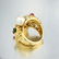A Cultured Pearl Ruby Emerald and Diamond Ring, Italian - 3