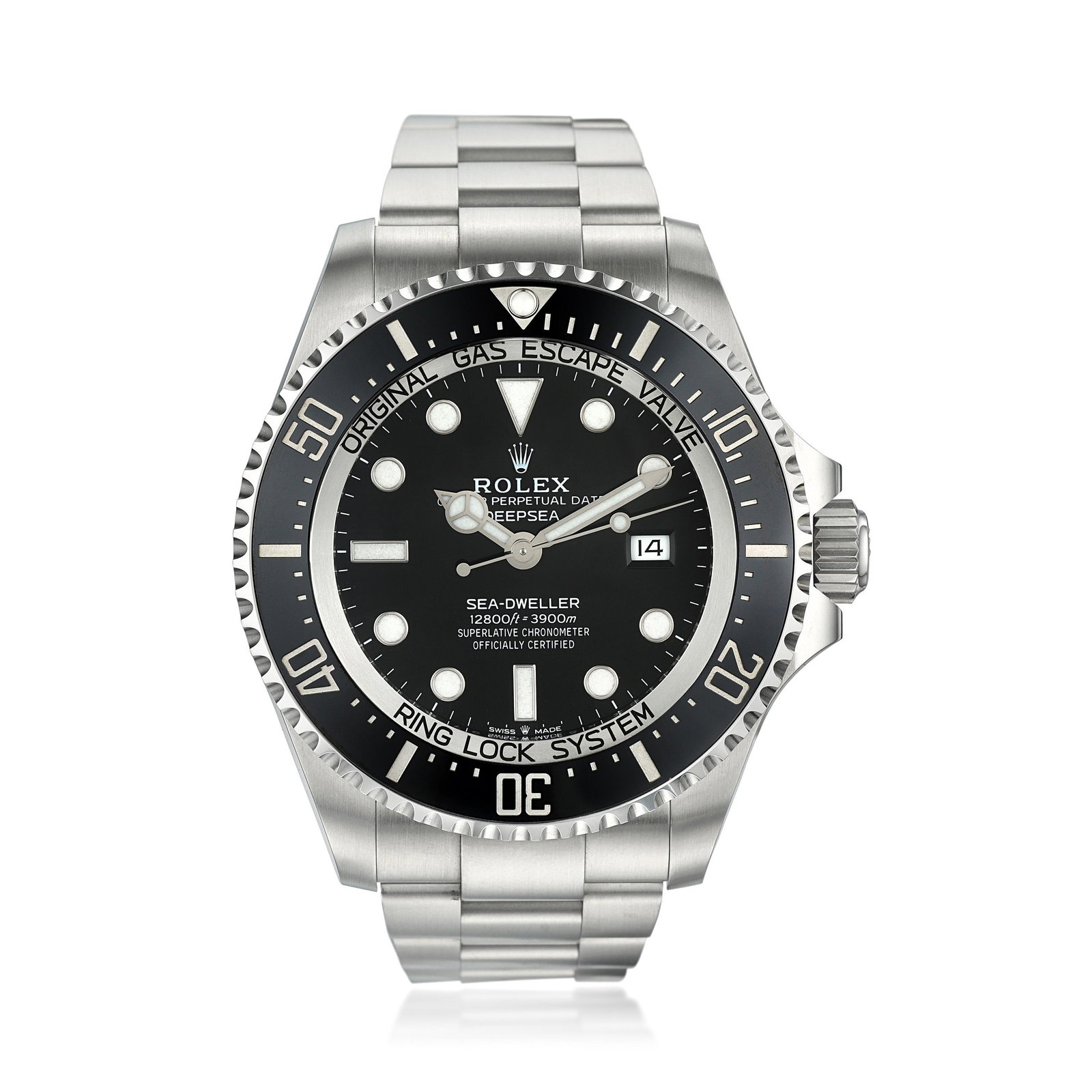 Rolex Sea-Dweller Deepsea Ref. 126660 in Stainless: CIRCA: 2018 REF.: 126660 CASE MATERIAL: Stainless Steel CASE DIMENSIONS: 44.00 mm in diameter DIAL: Black BRACELET MATERIAL: Stainless Steel BRACELET SIZE: 7-1/4 inches (max.) MOVEMENT: Automatic Acco