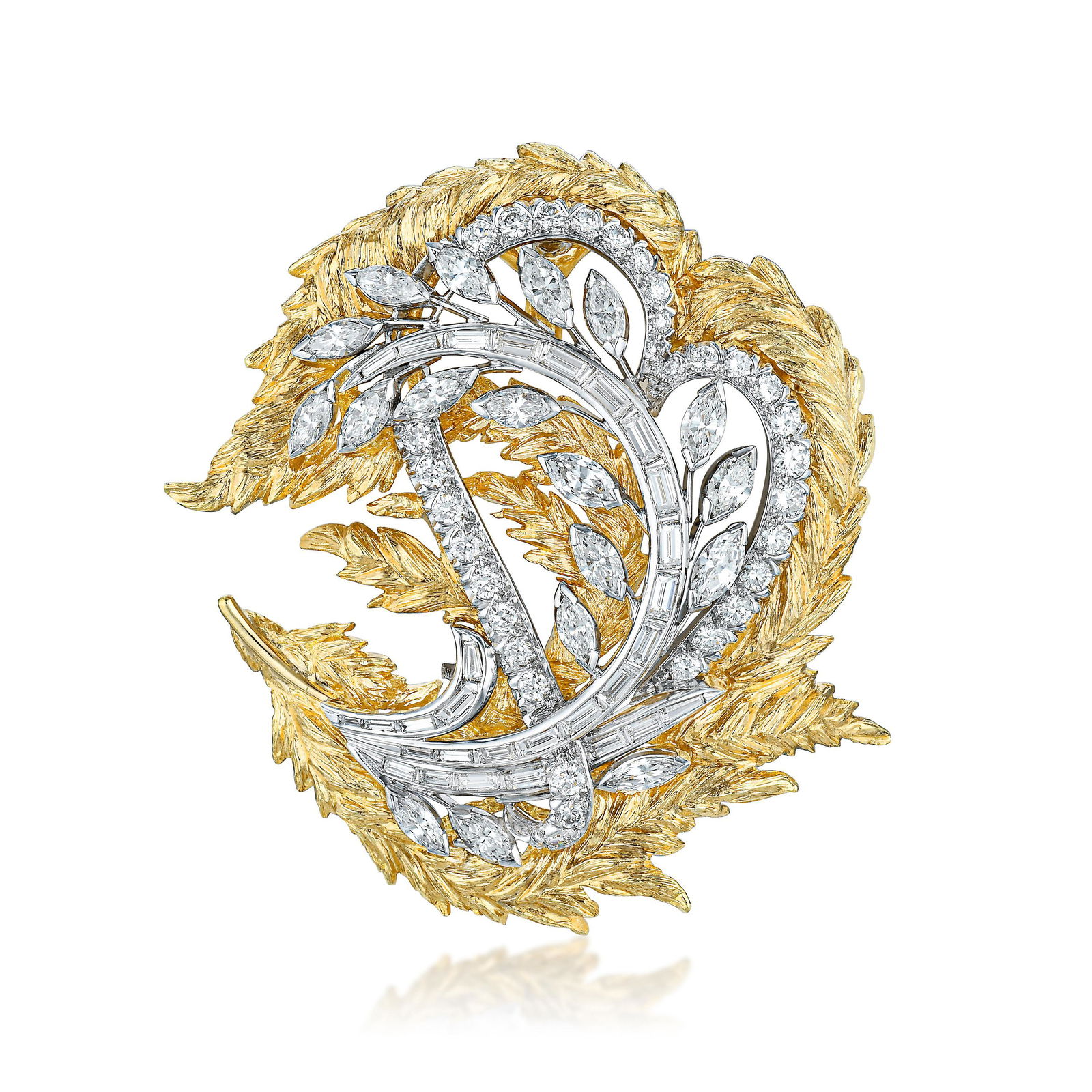 David Webb Diamond Large Leaf Brooch (1 of 4)