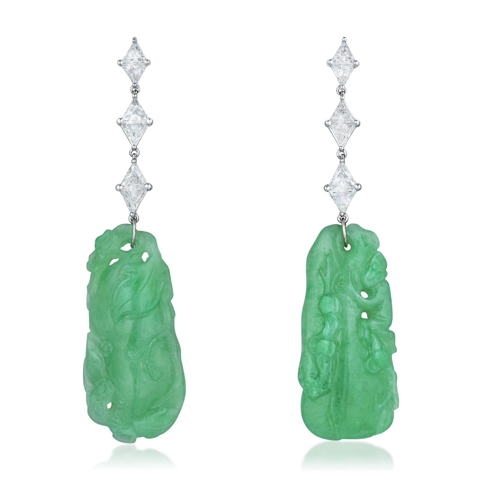 Jade and Diamond Drop Earrings (1 of 2)