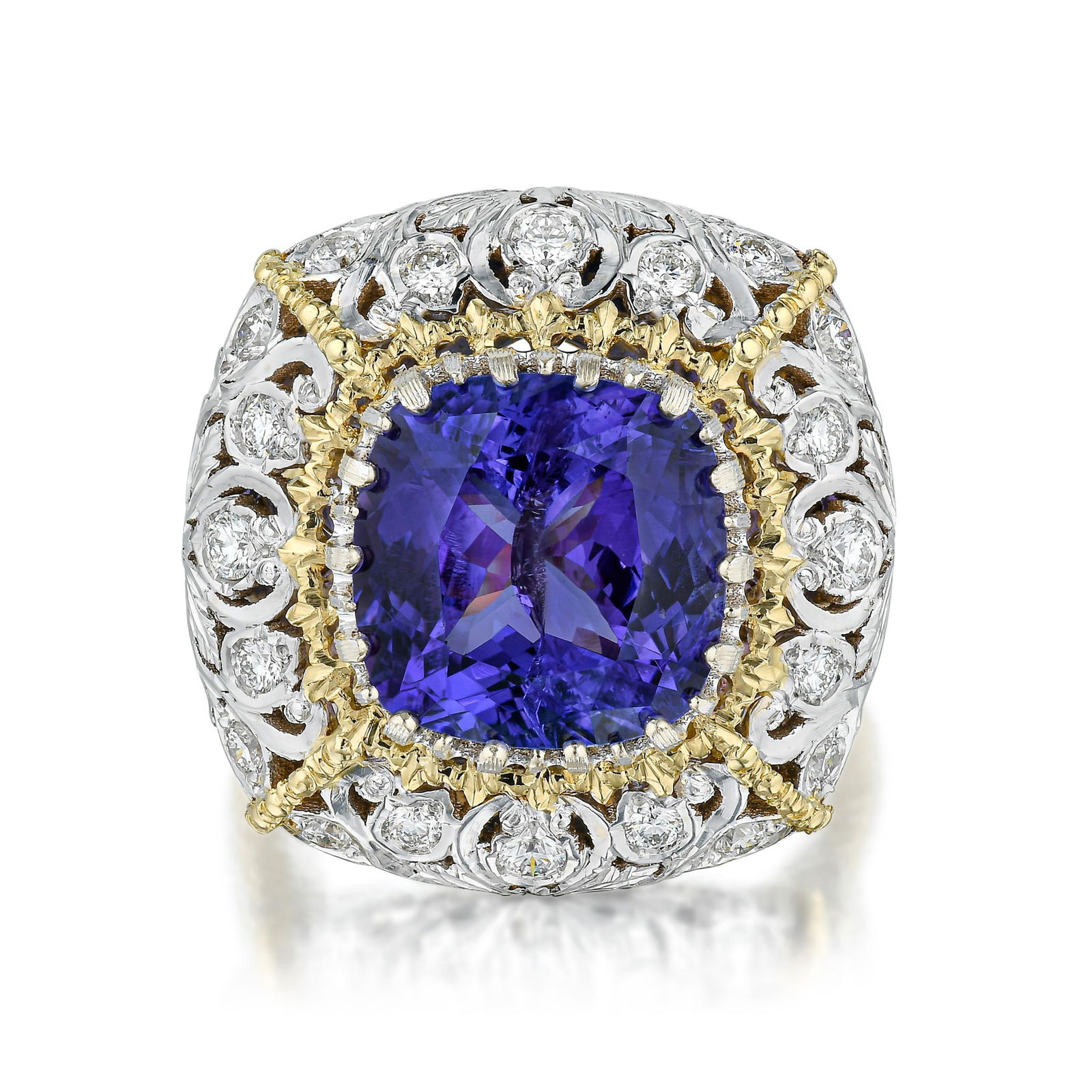 Tanzanite and Diamond Ring, Italian (1 of 3)
