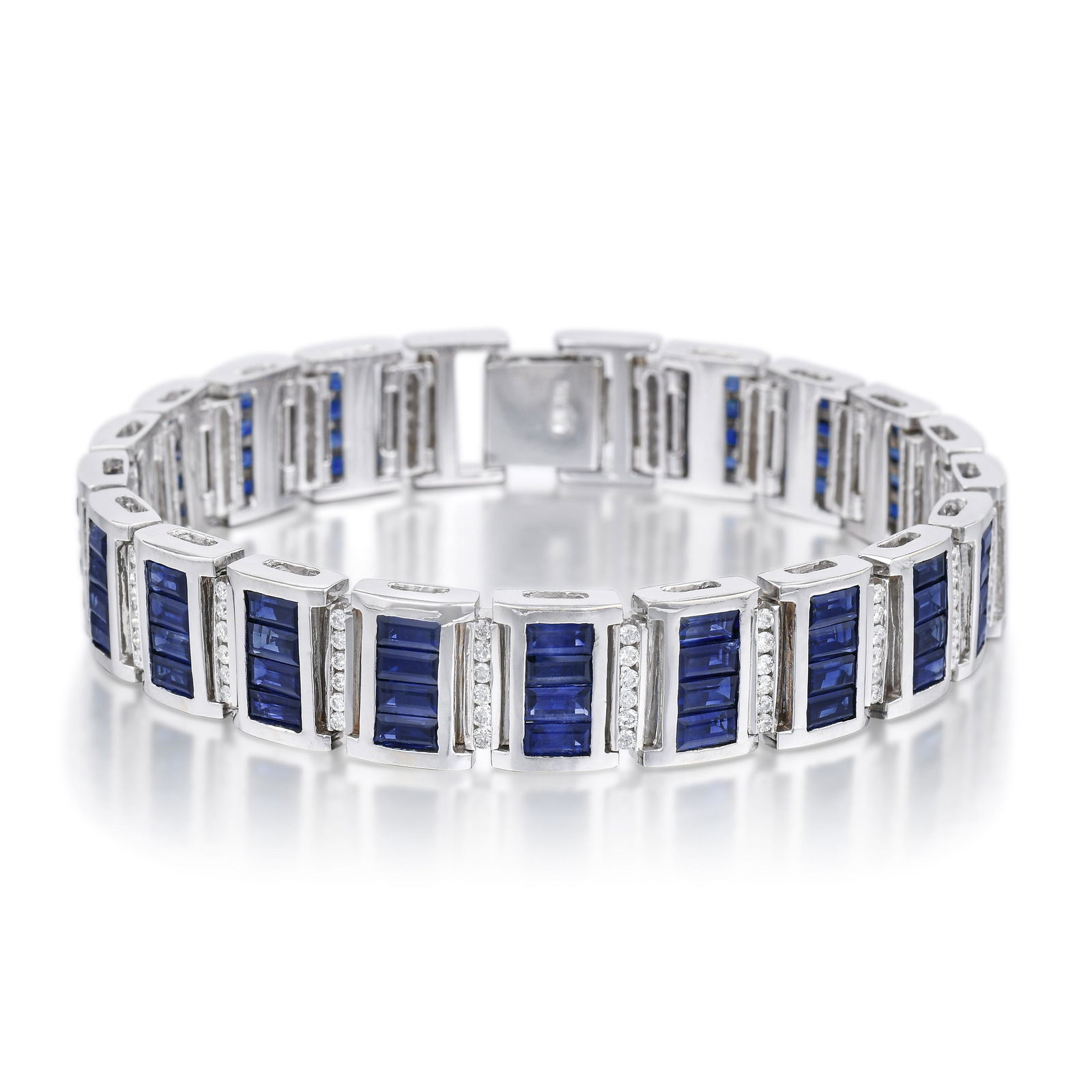 Diamond and Sapphire Men's Bracelet (1 of 2)