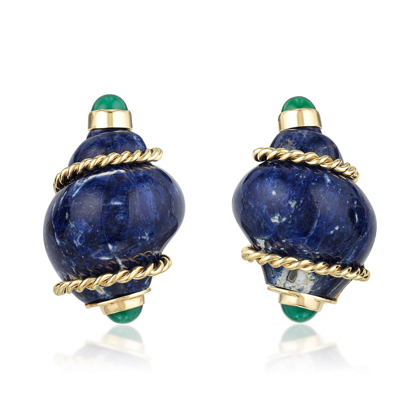 Seaman Schepps Lapis Lazuli Shell Earclips (1 of 4)